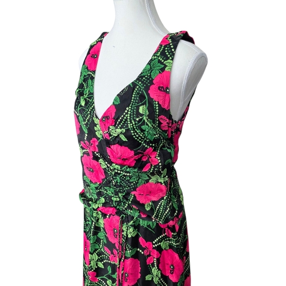 Maeve by Anthropologie Floral Ruched Midi Dress Size 6 - Picture 6 of 11